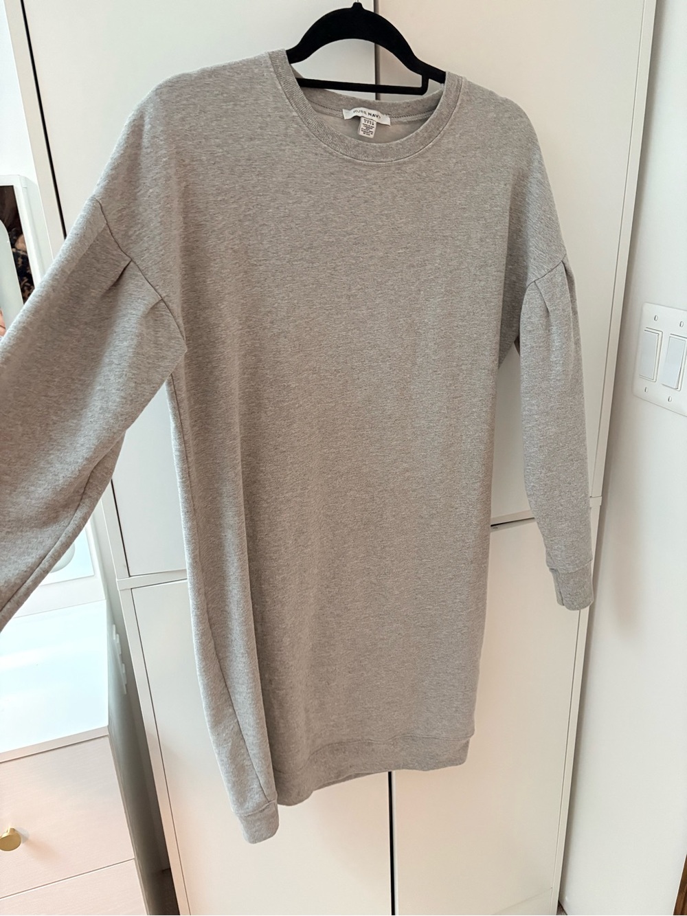 Pure Navy: Heather Gray Crewneck Mini Dress - Unbranded